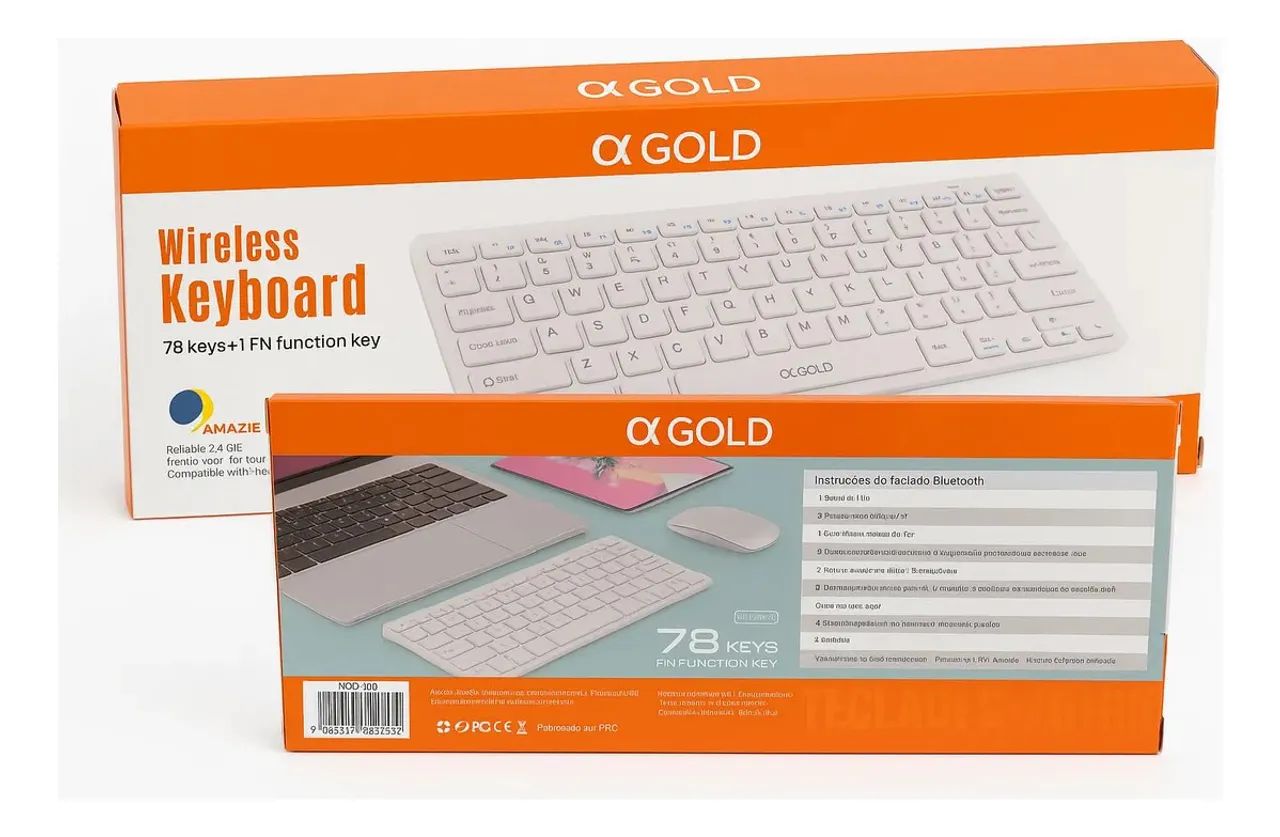 Teclado Sem fio Bluetooth Gold 