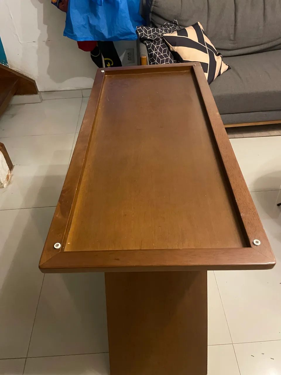 Mesa/bancada vidro +madeira 65569086156546121