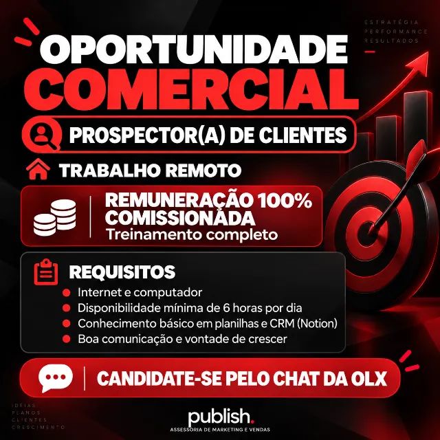 Prospector(a) de Clientes - Home Office | 100% Comissionado