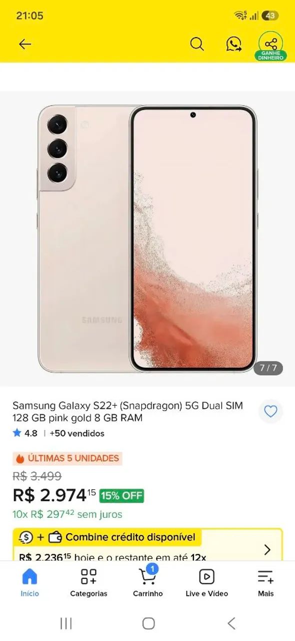 Samsung galaxy s22 semi novo - Foto 5