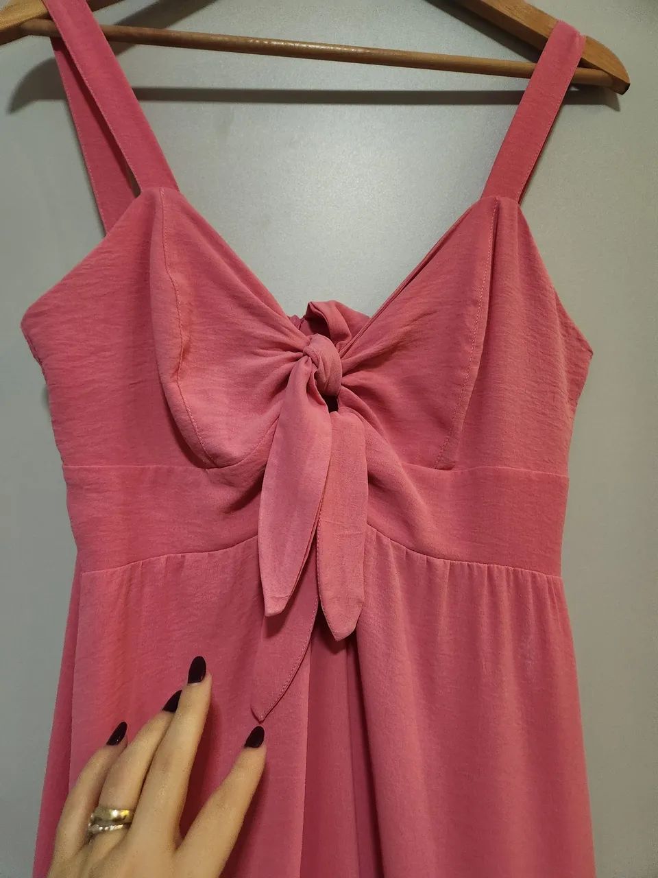 Vestido longo elegante rosa chiclete - Foto 2