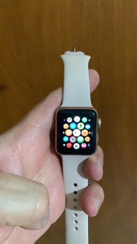 relogio apple serie 3 38mm rose
