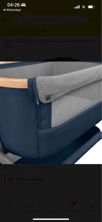 Berço Portátil Co-sleeper Essential Azul Maxi Cosi