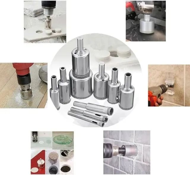 Jogo Broca Serra Copo Diamantadas 10pcs de 6 A 30mm para Vidro Mármore Granito Porcelanato - Foto 6