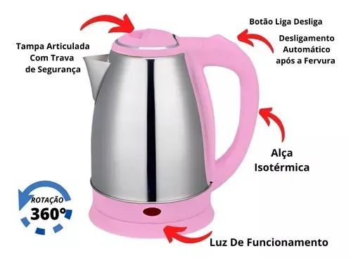 Chaleira Eletrica1.8l 1100w Bak-110-inox - Foto 2