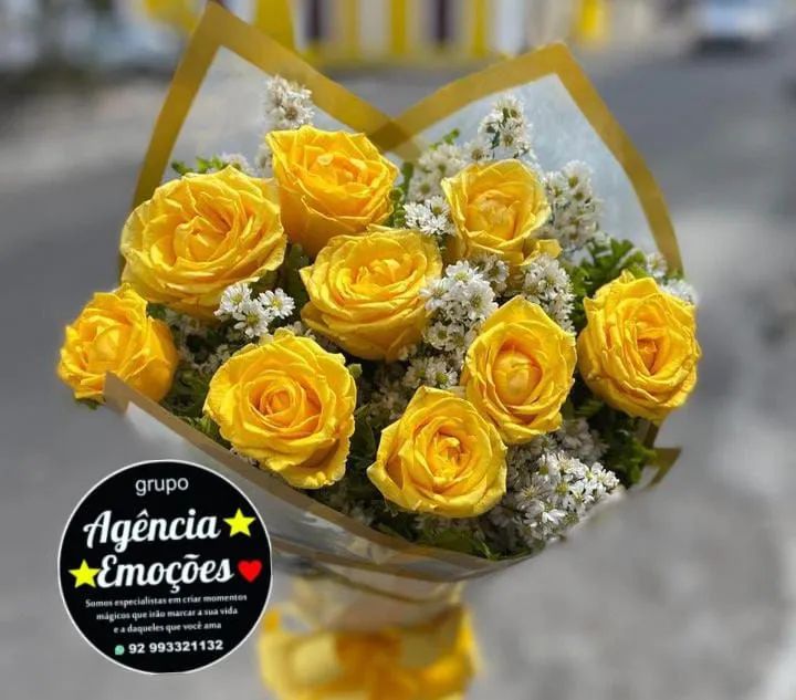 Buquê de Rosas Amarelas naturais 
