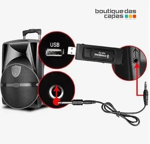 Microfone Sem Fio Sinal Forte Digital Igreja Karaokê Mic-2809 conexão usb, p2 e p10 - Foto 3