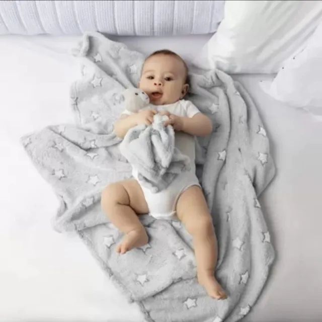 Cobertor Nova Mantinha Para Bebê Macio Manta Estrelinhas Buba - Foto 3