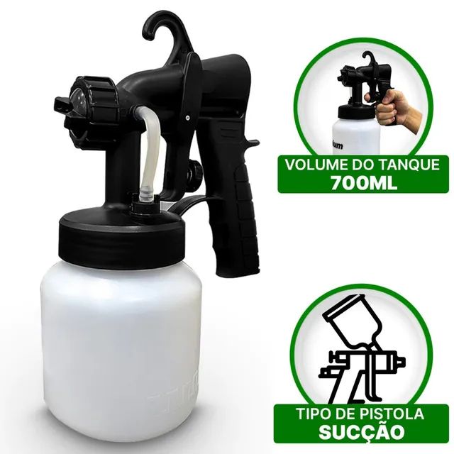 Kit compressor com pistola pulverizadora de pintura 650w - Foto 5