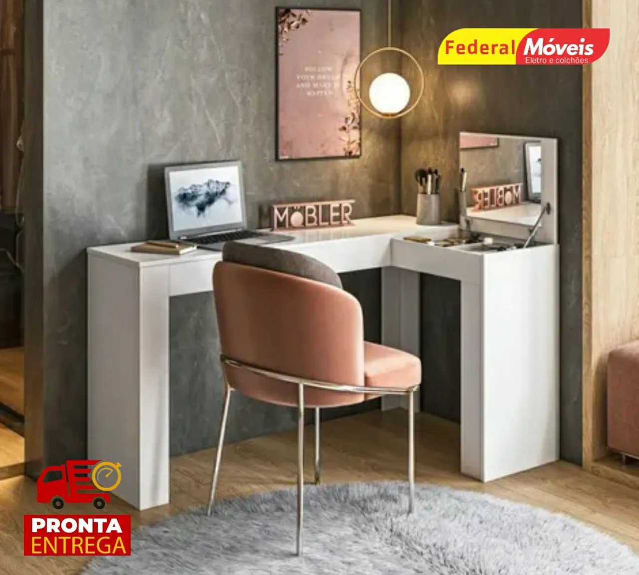 Escrivaninha Penteadeira Nova com Nicho Organizador Fazemos Entrega 