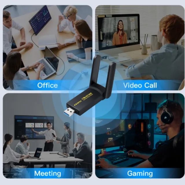 !Promoção! Adaptador Wifi 6 Usb 3.0 1800mbps Dual-band 2.4g 5ghz Fenvi - Foto 4