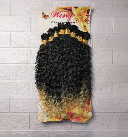 Cabelo Organico Weng 60cm 260g 8 Tela O30g00a Ondulado - Cor ( T1b/613 ) - Foto 2