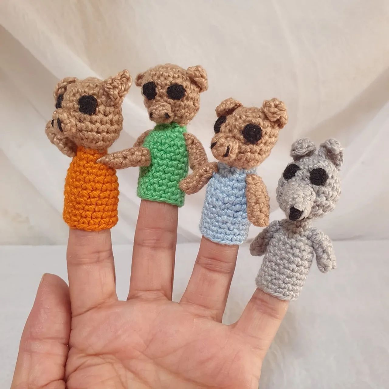 Fantoches Bonecos de dedo - 4 peças - Brinquedos para crianças
