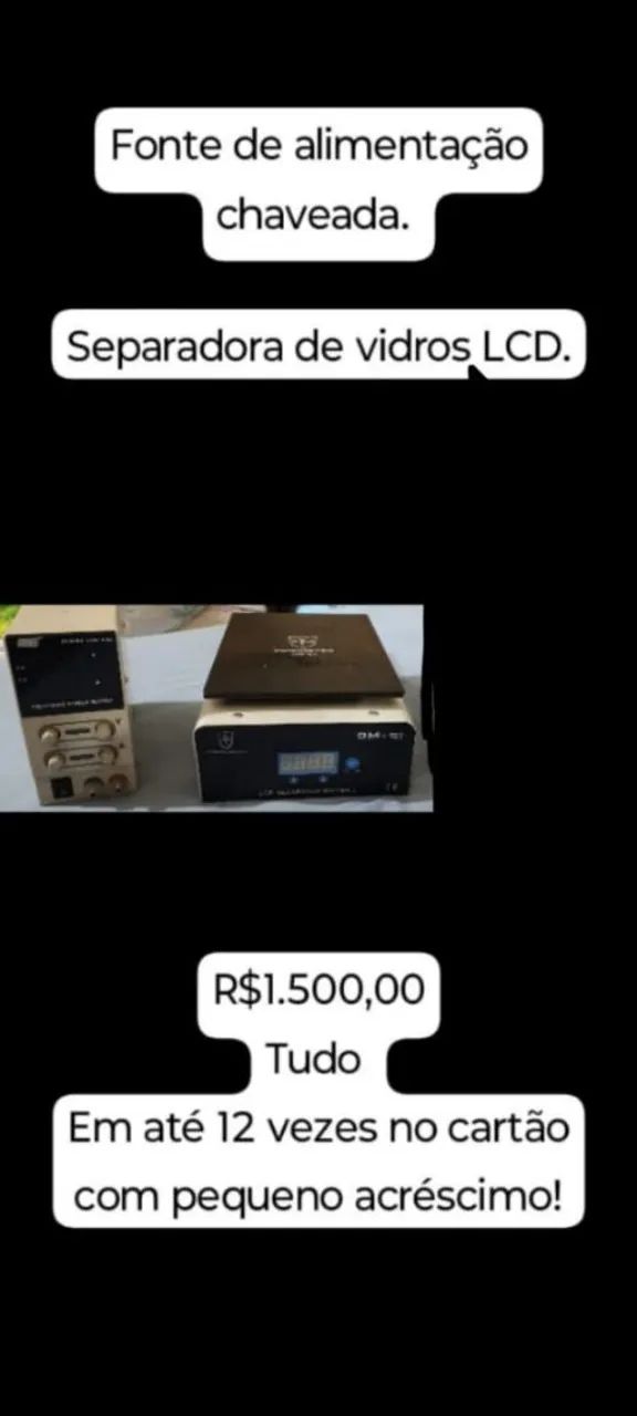 SEPARADORA COM FONTE CHAVEADA PARA ASSISTÊNCIA.