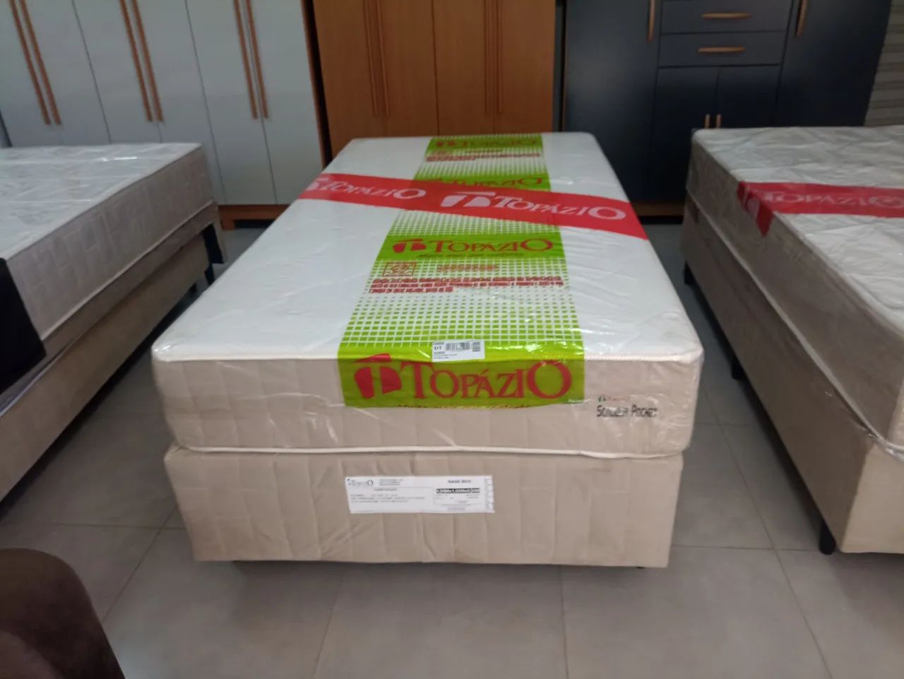 Cama box solteiro de mola ensacada