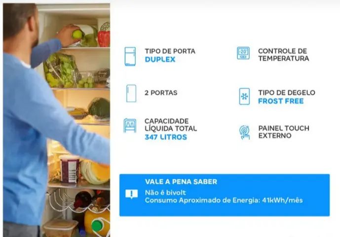 Refrigerador Midea Frost Free Duplex - Branco 347L - Foto 3
