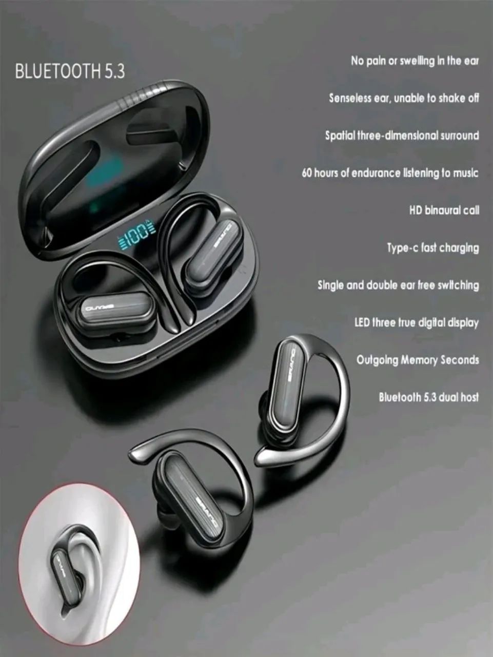 Fone de ouvido bluetooth gancho - Foto 4