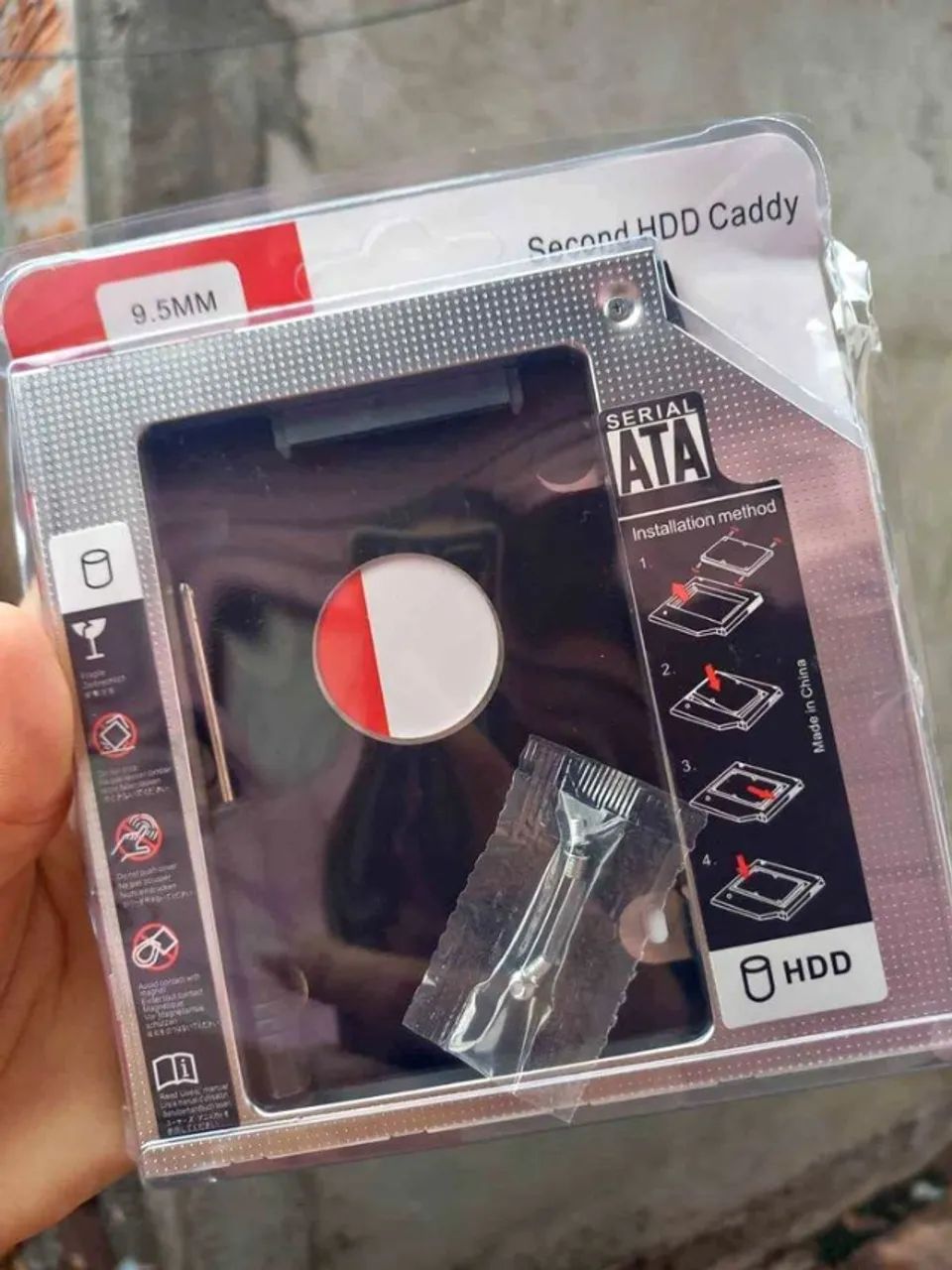 Adaptador Caddy Hd Ssd Sata Case Gaveta Dvd Notebook 9,5mm ou 12,7mm - Foto 2