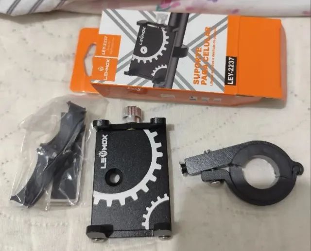 Suporte Celular Alumínio Bike Bicicleta Mtb Moto Gps Guidão - Foto 5