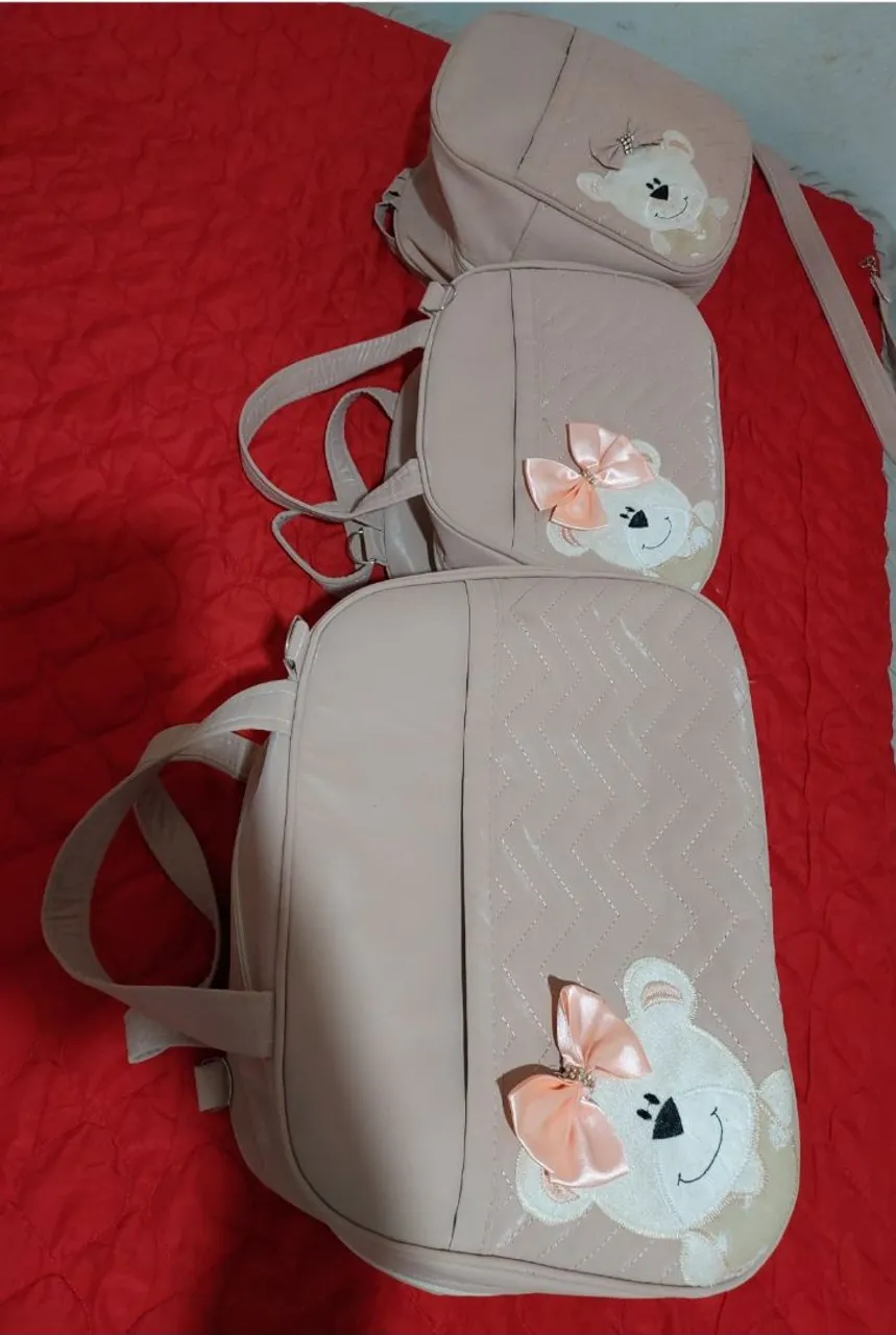 Kit de bolsas maternidade com ursinho
