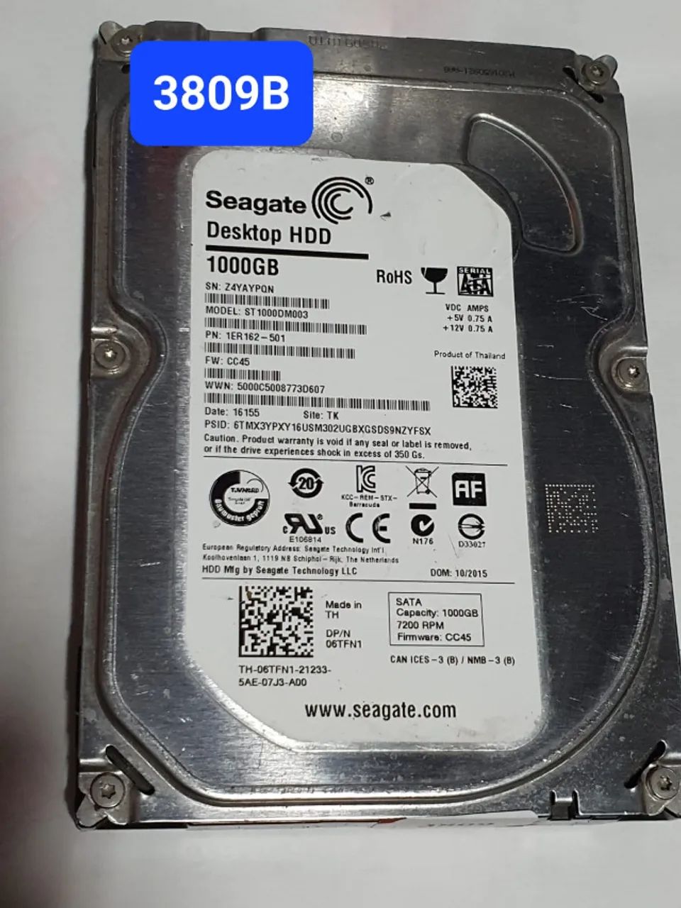 Placa HD 1 Tb St1000dm003 - Fw: Cc45 - Cod. 3809b64842079566210120