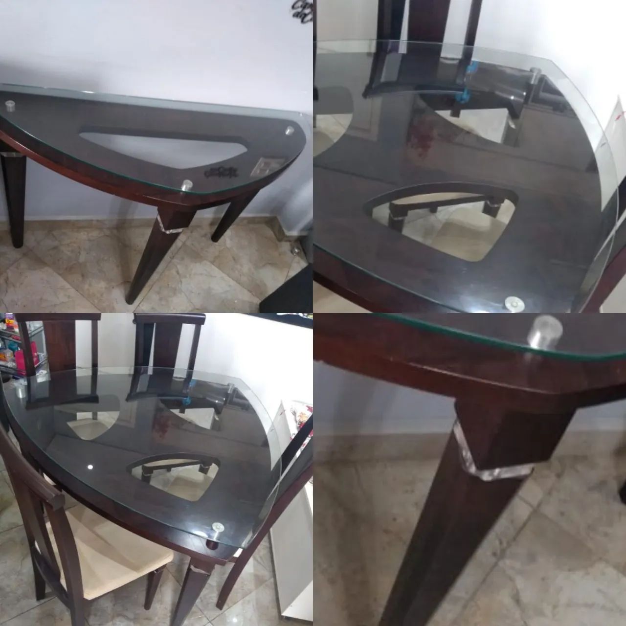 Mesa de Jantar com Tampo de Vidro64861632774145122