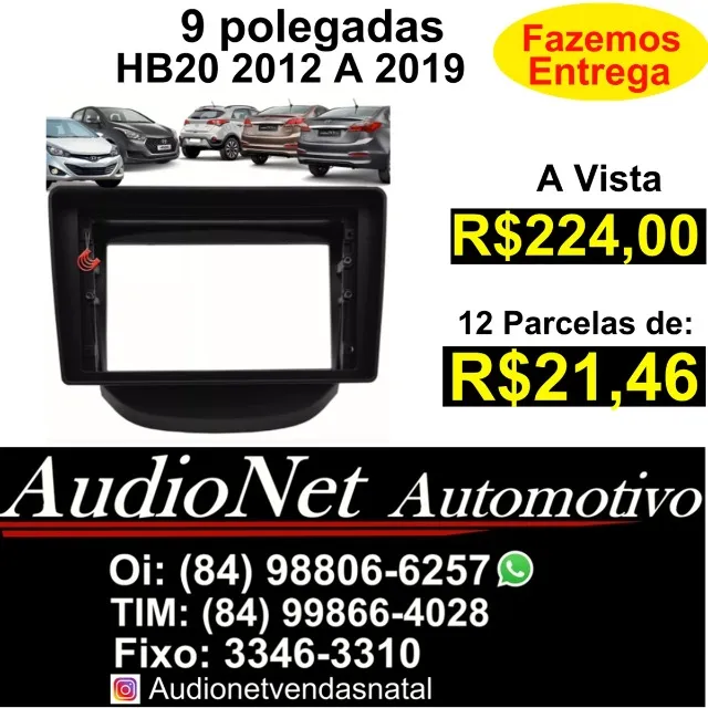 Moldura 2 Din Mp5 9 Polegadas Hyundai Hb20 2012 2013 2014 Até 2019 Painel Multimidia Carro