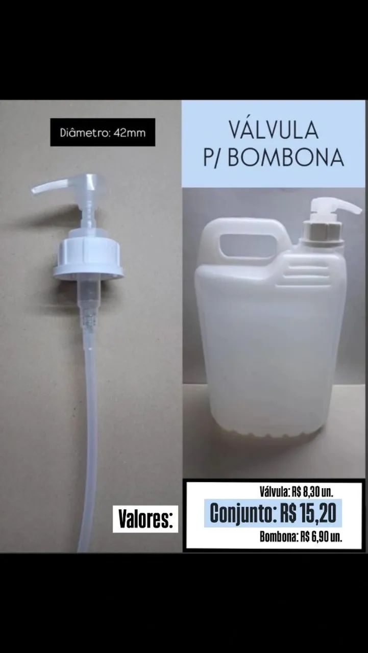 Válvula p/ bombona e bombona - Kit completo