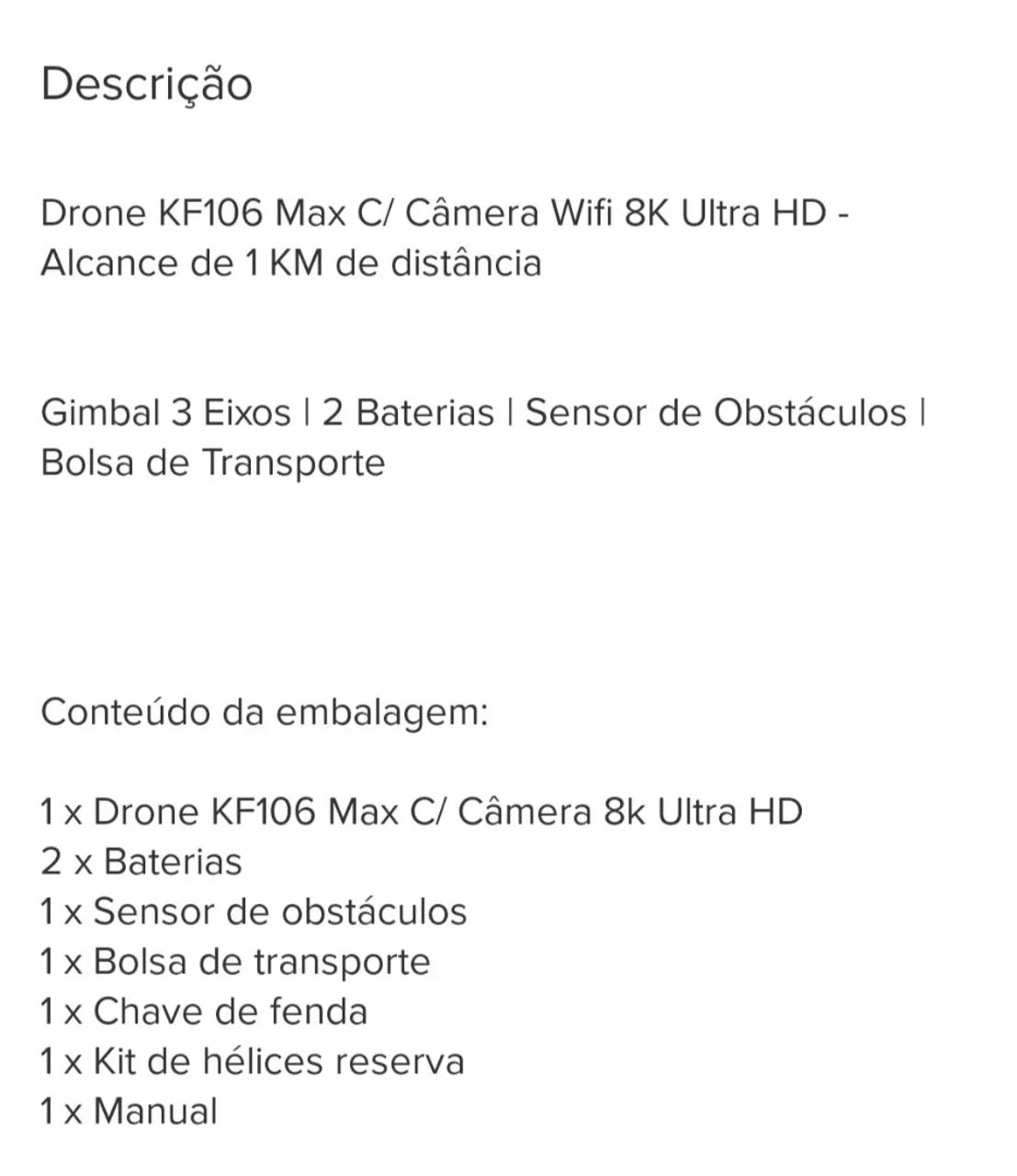 Drone com câmera 4k - Novo! - Foto 5