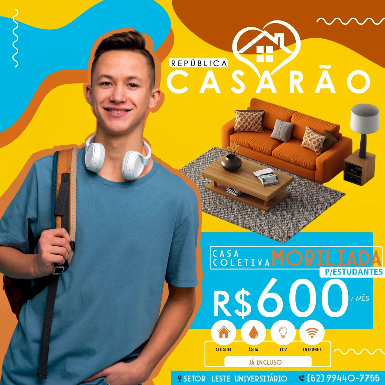 casa coletiva e compartilhada mobiliada para estudantes