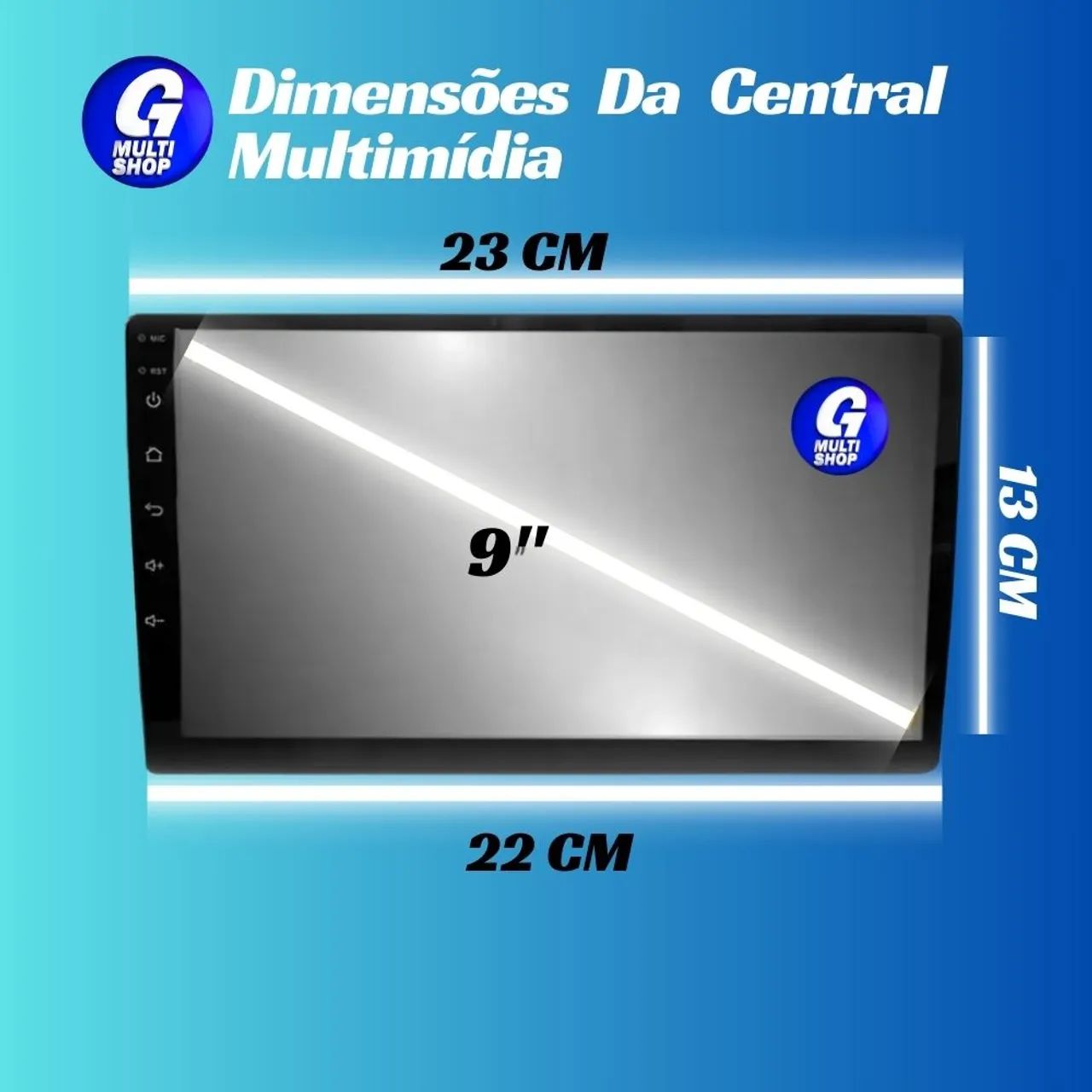 Central Multimídia Android 9 polegadas 2 Din car play android auto + camera ré - Foto 5