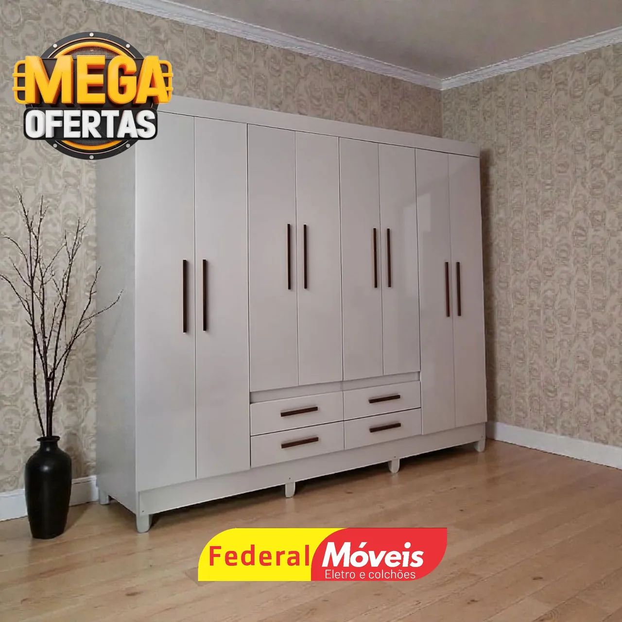 Guarda Roupa para Casal Oferta Imperdível MDF 8 Portas - Entregamos