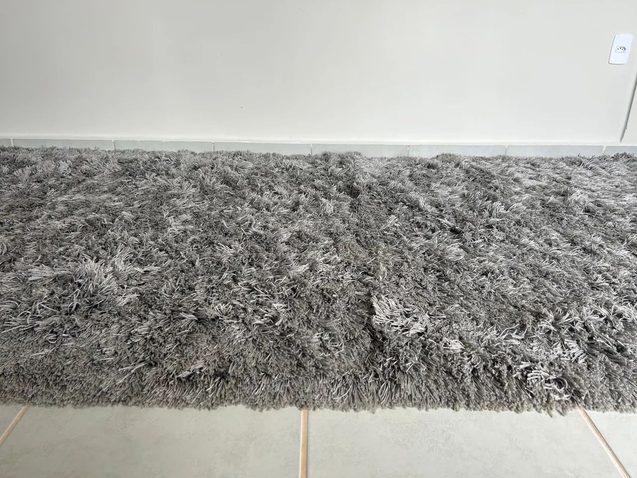 Tapete Peludo Cinza para Sala - Foto 2