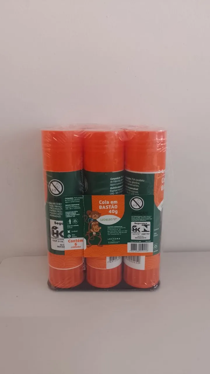 Kit 6 Colas Tipo Bastão 40g Grande Escola Leoeleo