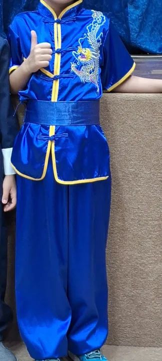Fantasia Traje Chinês Infantil Azul - Foto 2