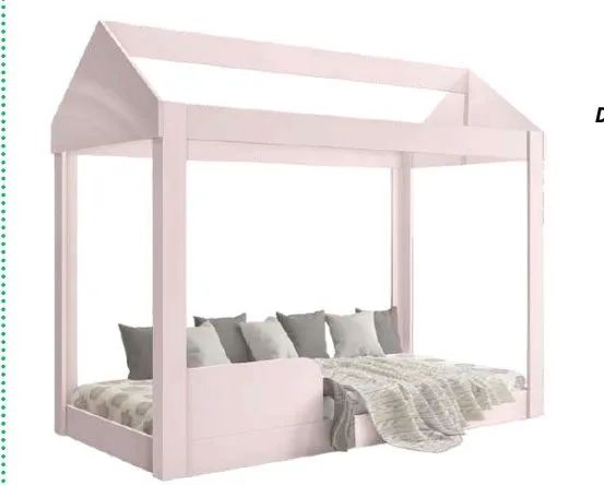 Cama montessoriana infantil rosa 