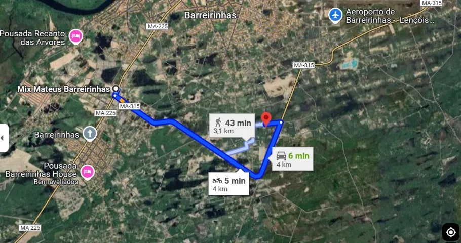 Terreno em Barreirinhas - MA - Estrada de Paulino Neves - 8x48m