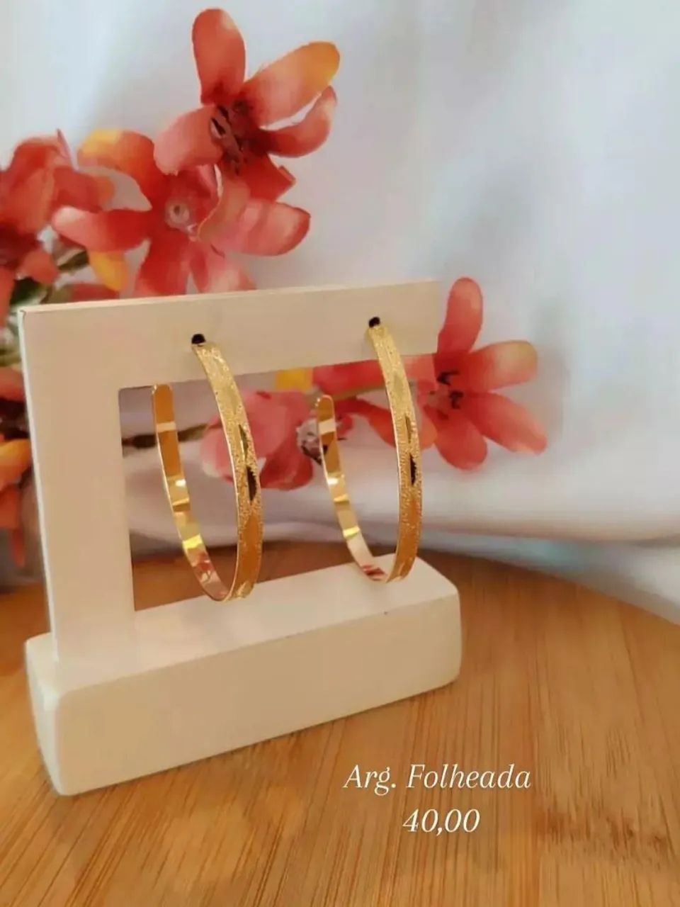 Argolas Folheada Média 