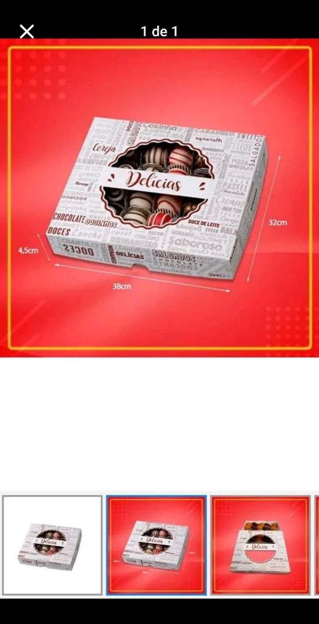 Vendo 10 embalagens para doces/salgados 