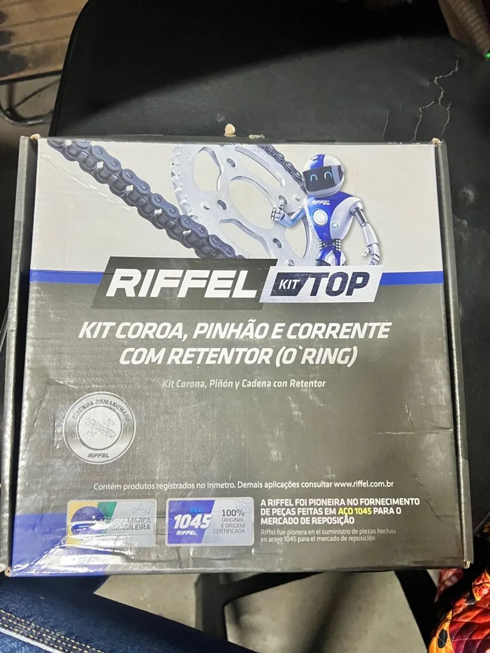 Kit Coroa, Pinhão e Corrente com Retentor Riffel 1045