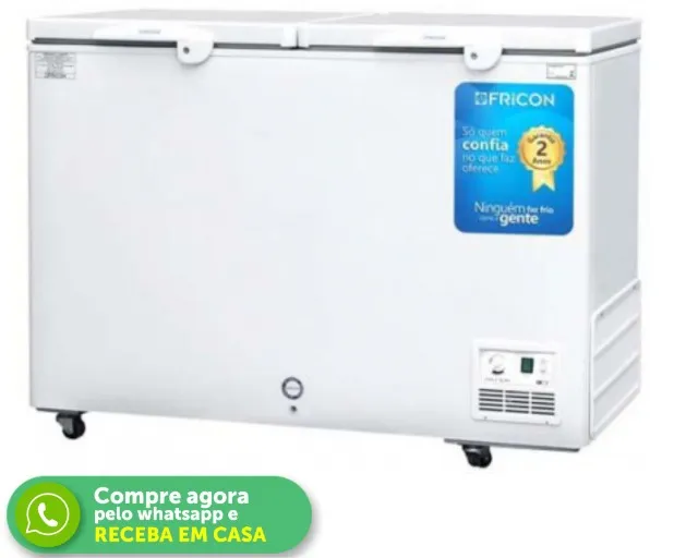 Freezer Horizontal Fricon 2 Portas Dupla Ação 411L 127V Novo