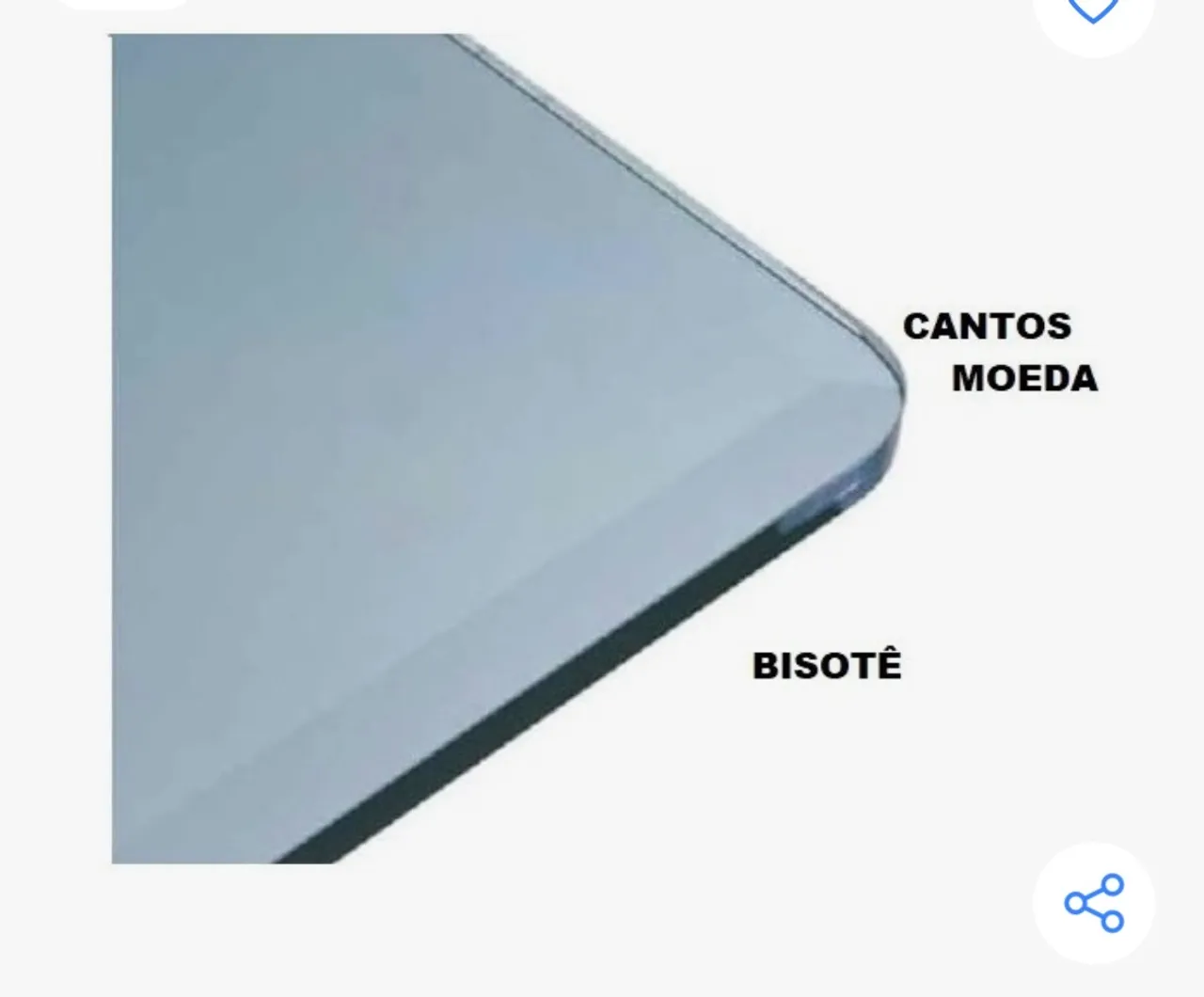 Tampo de vidro para mesa de jantar medindo 2,2 m