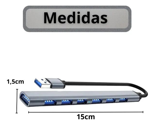 Hub 7 entradas USB 2.0 e 3.0 - Foto 4