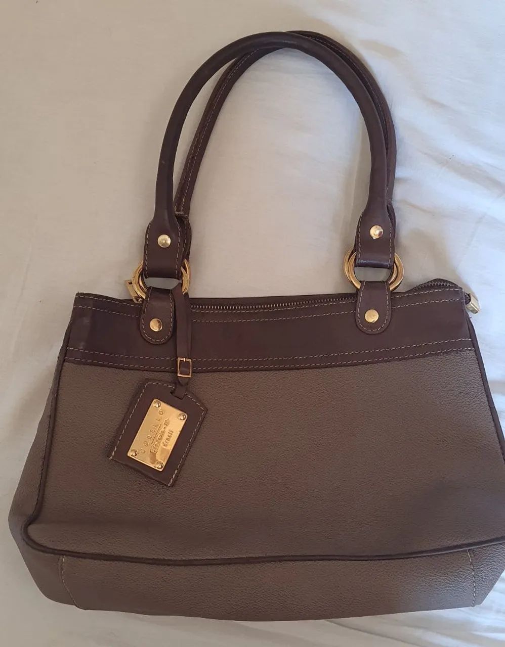 Bolsa de ombro , couro, marrom, Corello 