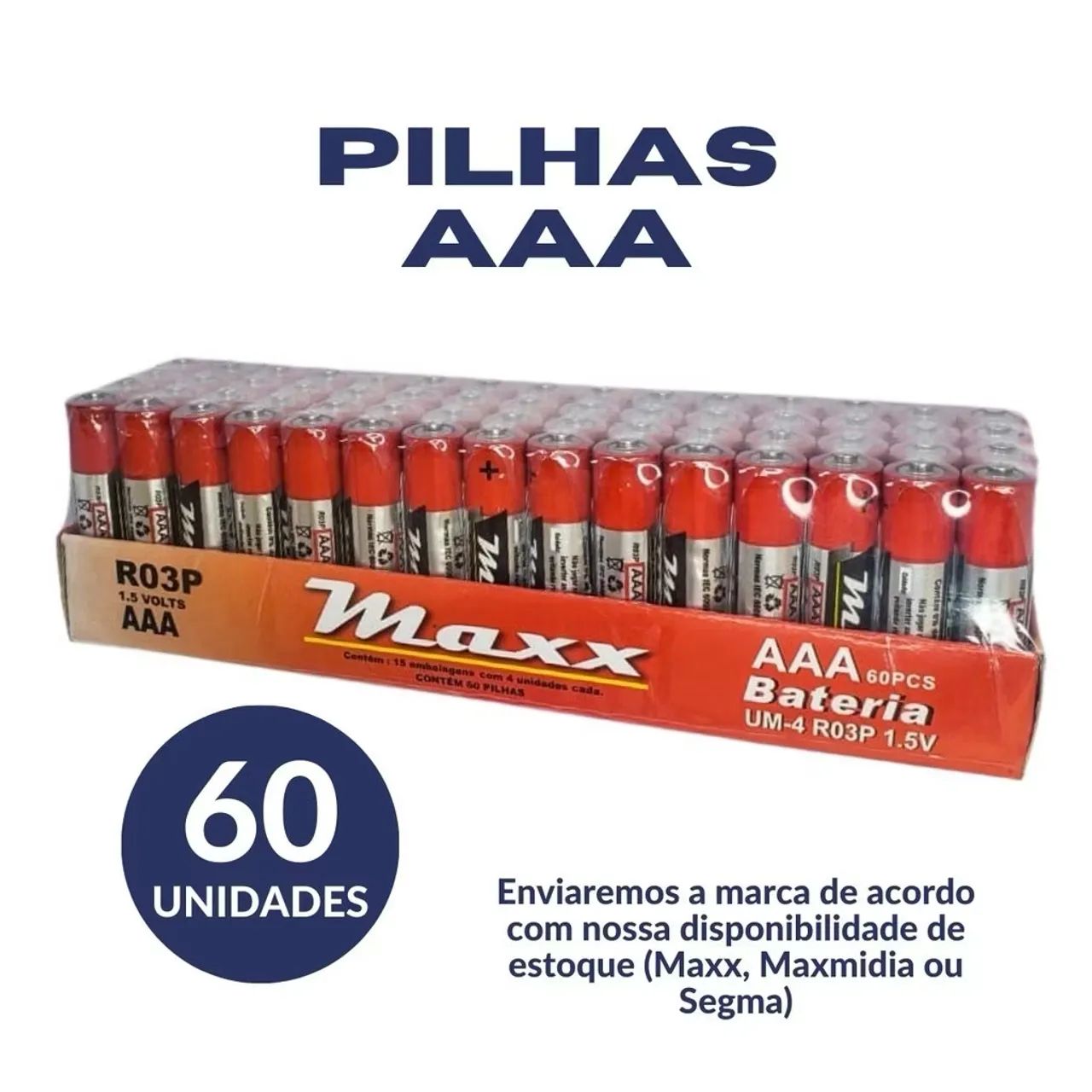 Caixa com 60 pilhas palito - Foto 2