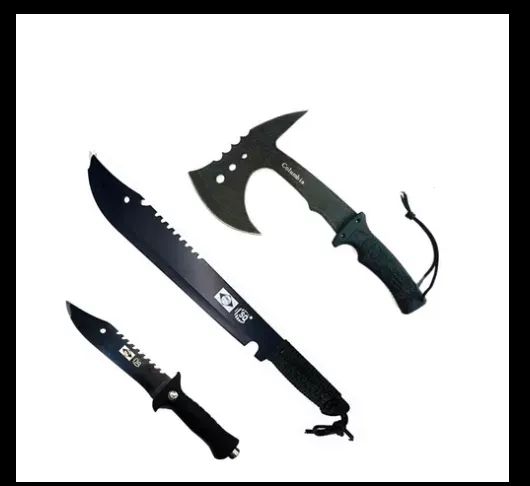 kit de sobrevivência Faca+ Facão+ Machado Tático Militar(Novo)