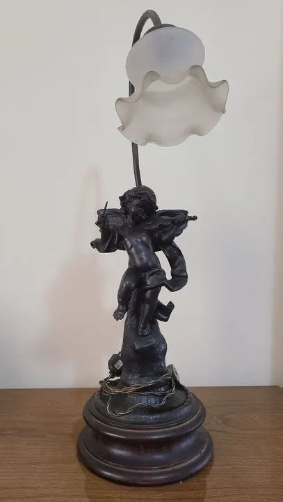 Maravilhosa Luminária / Abajur Querubim Petit Bronze - Foto 3