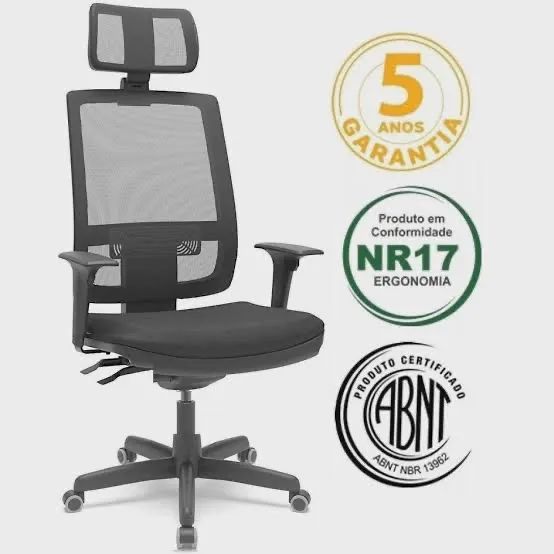Cadeira Presidente brizza Back System Plaxmetal 