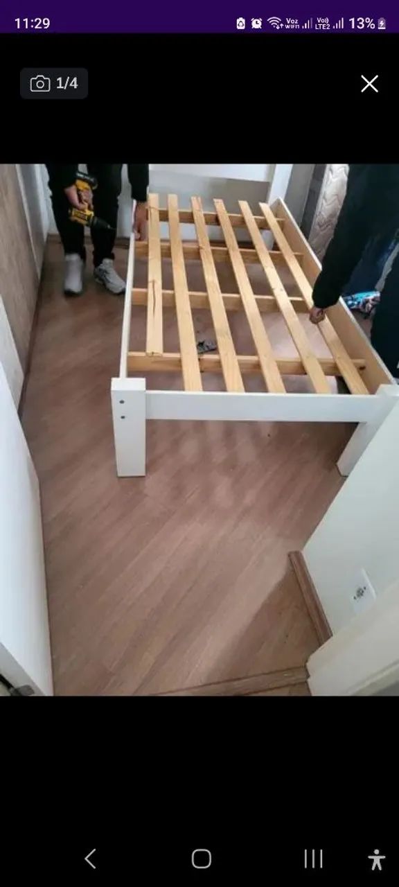  Cama de solteiro madeira