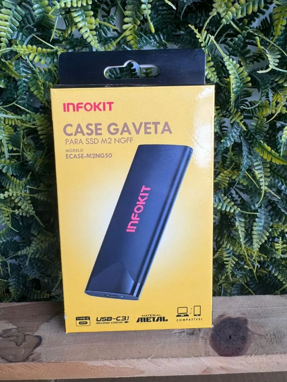 Case ssd M2 NGFF 5Gbps usb tipo c usb 3.1 infokit 